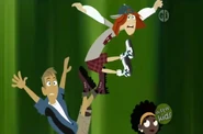 All of the Wild Kratts Team are falling.