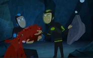 Chris has just found an octopus fossil; Aviva got her Creature Power Suits back; and Martin's holding Seven.