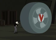 Zach and a gigantic wheel