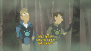 Chris and Martin are in a strange habitat – in a sloth's fur! (It's visible that the series Wild Kratts is generally created by Chris Kratt and Martin Kratt.