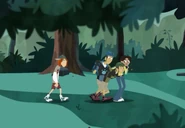 Aviva and Martin are supporting Chris. Jimmy is behind them.