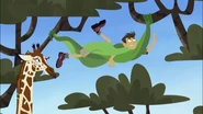 Chris has just been tangled up by a giraffe.