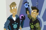The Kratt brothers holding Whale and Squid Powers