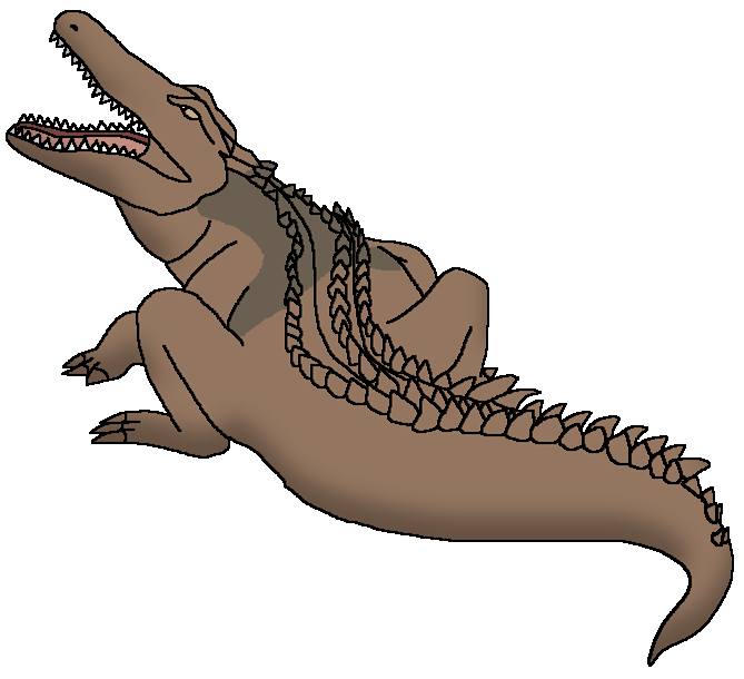 crocodile chases man swimming clipart