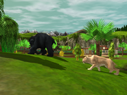 Smilodon chasing a baby Woolly Mammoth in Wildlife Park 3.