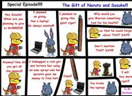 Naruto and Sasuke exchange gifts