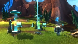A typical Settler depot with buff stations