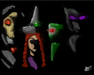 This time, I just made my favorite villains in the dark, with light in some parts. They are (from left to right) Void Heart, Medusabelle, Dr. Creep and Ender Lord)