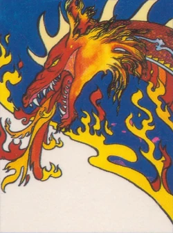 A dragon breathing fire