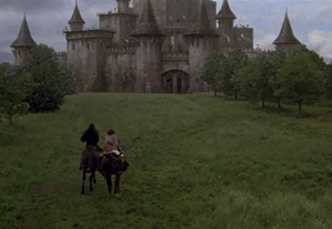 Willow and Madmartigan ride to Tir Asleen on horseback.