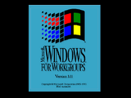 Microsoft Windows for Workgroups 3.11 logo screen (Swedish) (1993-2001).