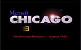 A Windows Chicago Build 58 rendszerindító képernyő.