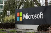 Microsoft sign closeup