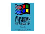 Microsoft Windows for Workgroups 3.11 logo screen (German) (1993-2001).