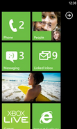 Windows Phone 7 Start screen