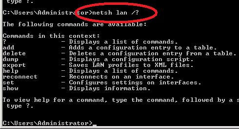 Configuring network settings from command line using netsh