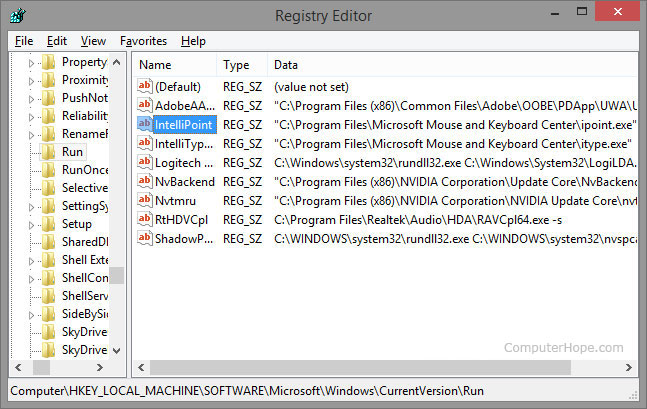 what folder holds the windows registry