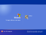 Windows XP login screen.