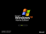 Microsoft Windows XP Home Edition logo screen.