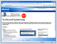 Microsoft Update's website used to download an updater for Windows XP.