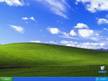 The default desktop for Windows XP Professional, featuring the Bliss background.