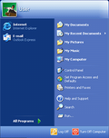 "Energy Blue" XP Media Center theme Start Menu.