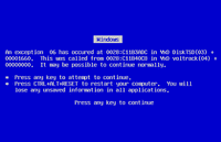 Blue screen of death