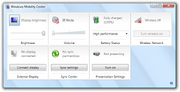 Windows Mobility Center screenshot