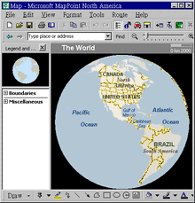 Microsoft mappoint north america 2001 virtual globe