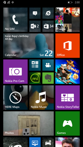 Windows Phone 8.1 home