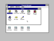 Windows 3.11 for Workgroups Program Manager.