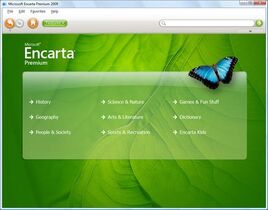 Encarta 2009 window