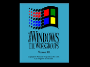 Microsoft Windows for Workgroups 3.11 logo screen (Danish) (1993-2001).