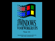 Microsoft Windows for Workgroups 3.11 logo screen (Dutch) (1993-2001).