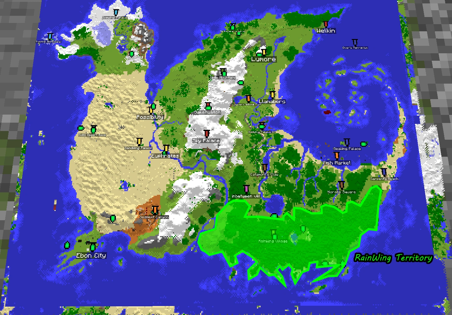 The RainWing Kingdom | Wings of Fire: Pyrrhia in Minecraft Wiki | Fandom