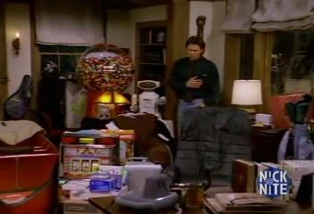 Joe surround by Helen's purchases