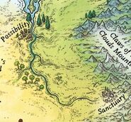 The Great Five-Tail River on the map of Pyrrhia from A Guide to the Dragon World, by Mike Schley