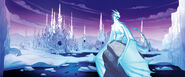 Winter and the Ice Kingdom on the cover of Winter Turning, by Joy Ang