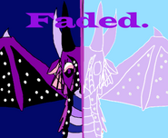 Fade on the cover of Faded, her two forms split in the middle