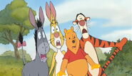 Winnie the Pooh Tigger Rabbit and Eeyore saw the Bees