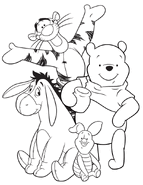 Eeyore tigger pooh and piglet coloring page