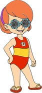 2D version Swimsuit with sunglasses