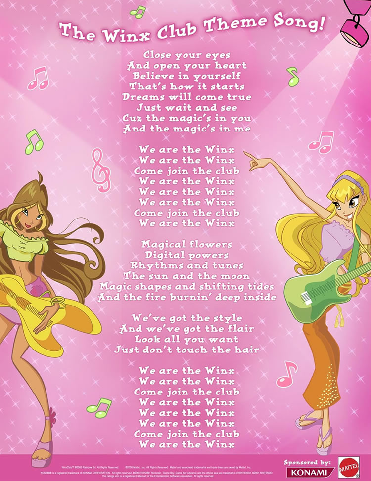 Top 83+ imagen winx club letra