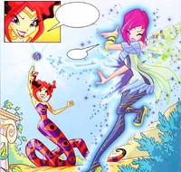 The Melusina absorbs Tecna's magic energy