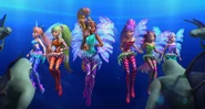 The Mutants surrounded the Winx.
