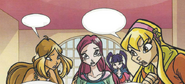 Roxy being reassured by the Winx that they will retrieve Morgana's Necklace in time in Issue 95: The Source of Light.