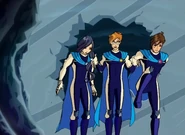 Helia's badge is blue instead of orange. Brandon's badge is magenta instead of green.