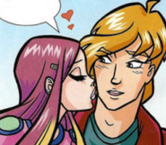 Roxy kissing Manuel for sticking up for her. (Issue 84)