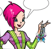 Tecna receives a necklace from Joel and proceeds to wear it to give Timmy a lesson.