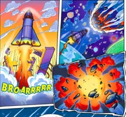 The missile successfully destroys the comet.